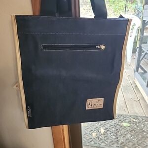 Stylish Black and Tan Messenger Bag